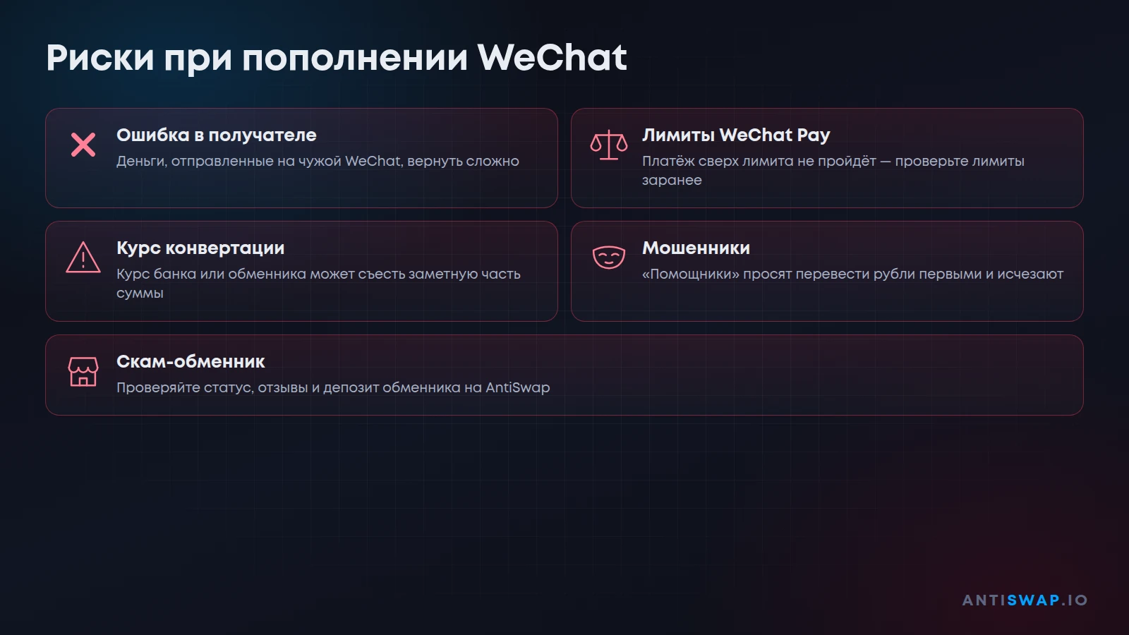 Риски при пополнении WeChat