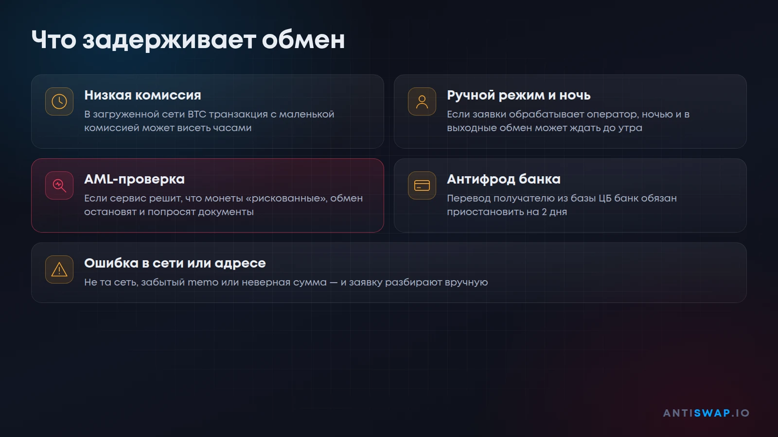 Что задерживает обмен криптовалюты