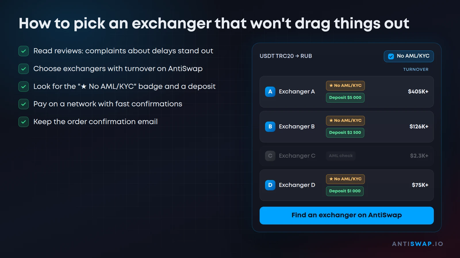 How to pick an exchanger that won't drag things out